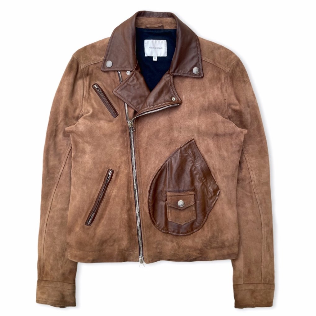 Balmain Suede Biker Jacket