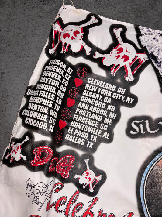 Dolce & Gabbana RARE Fall 2001 ‘ACDC- KISS’ Rocker Vintage White Leather Skirt (S/M)