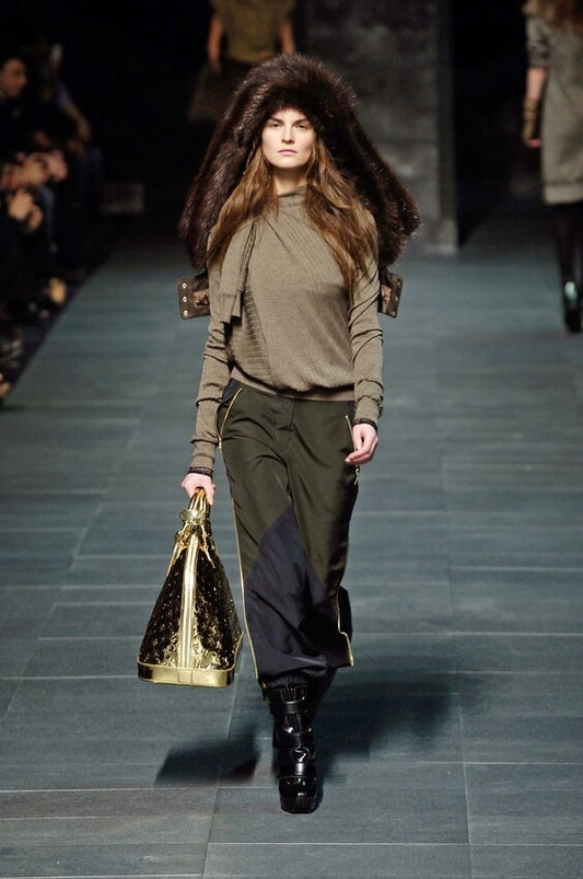 Louis Vuitton FW 2006 Ready-to-Wear Black Leather Wedge Boots