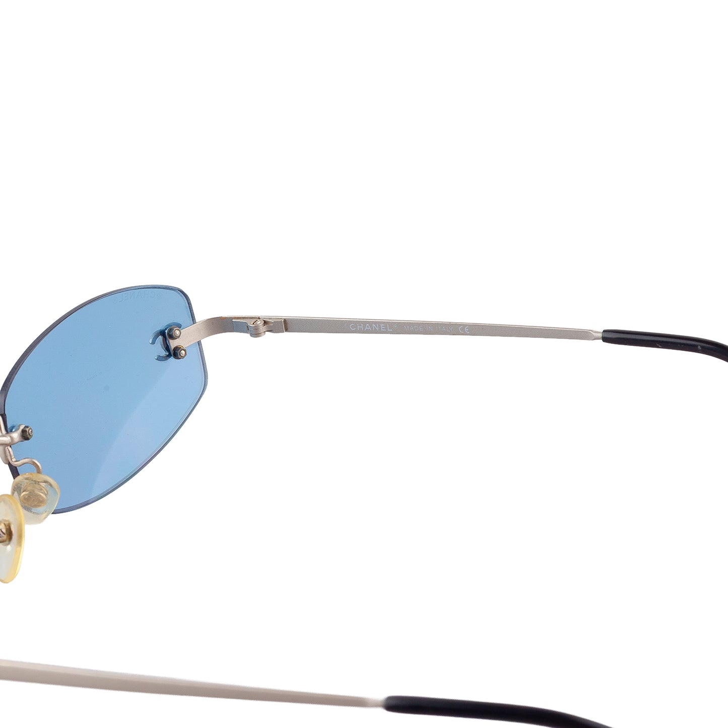 Chanel 4002 c.103/72 Vintage Blue Oval Sunglasses