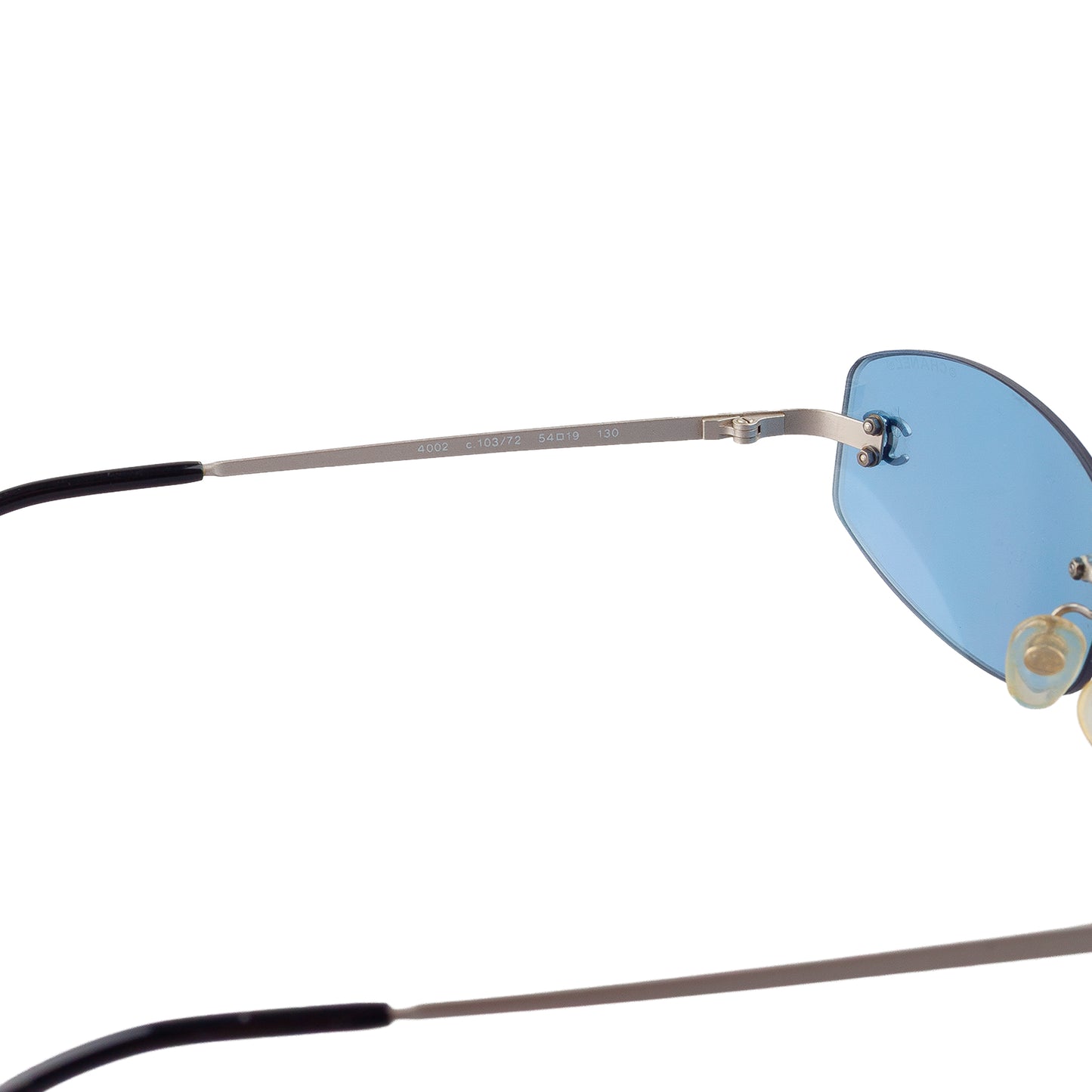 Chanel 4002 c.103/72 Vintage Blue Oval Sunglasses