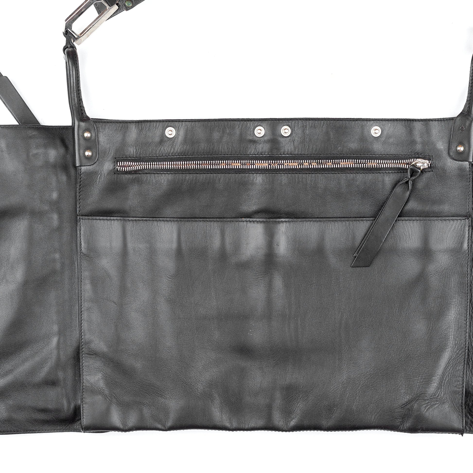 Dolce & Gabbana Black Leather Multipocket Messenger Bag