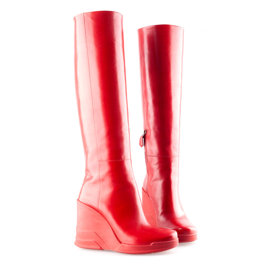 Prada Red Wedge Boots - Fall/Winter 2014 (EU 36)