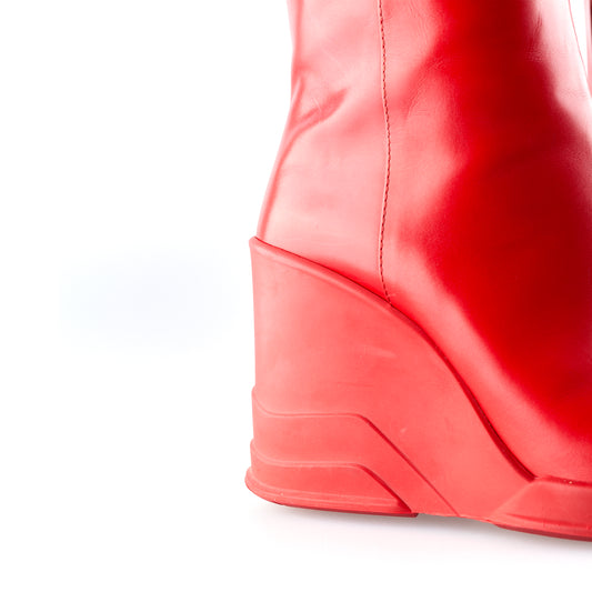 Prada Red Wedge Boots - Fall/Winter 2014 (EU 36)