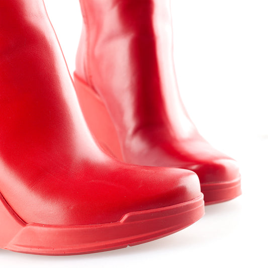 Prada Red Wedge Boots - Fall/Winter 2014 (EU 36)