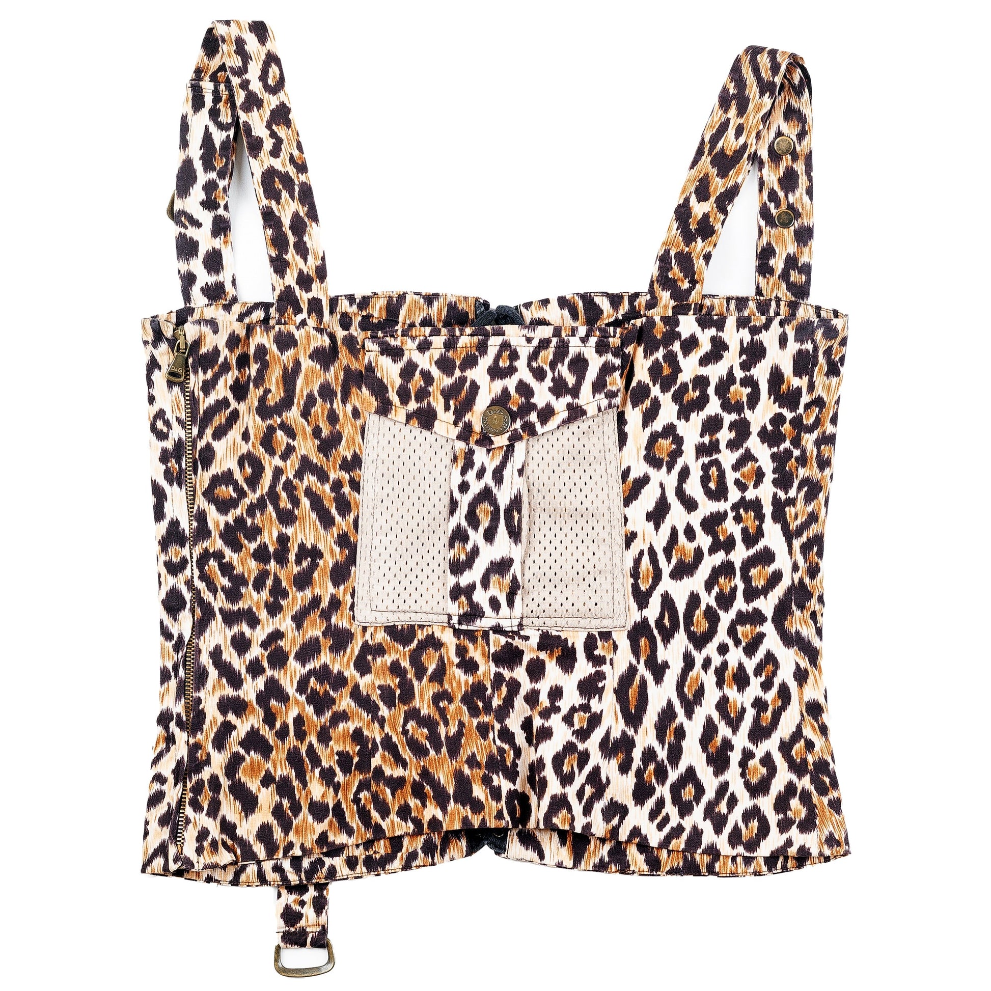 Dolce & Gabbana Leopard Denim Corset Top