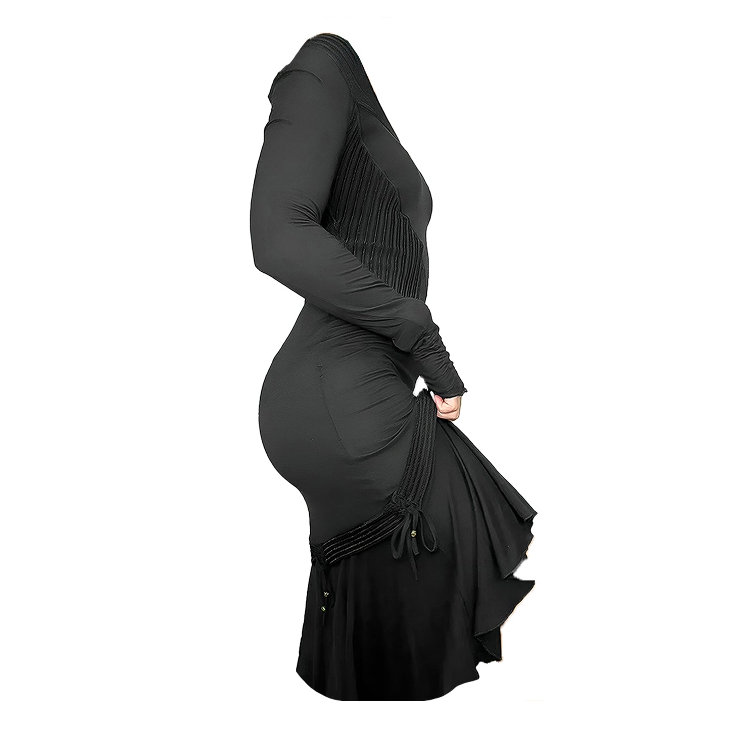 Roberto Cavalli Class Vintage Black Off The Shoulder Midi Dress (M)