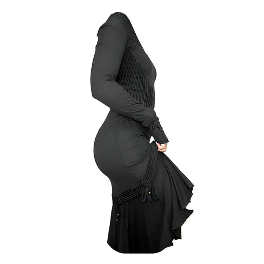 Roberto Cavalli Class Vintage Black Off The Shoulder Midi Dress (M)