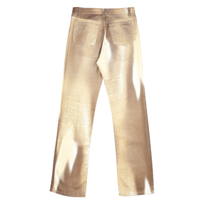 Roberto Cavalli Brown Monogram Tye-Dye Jeans