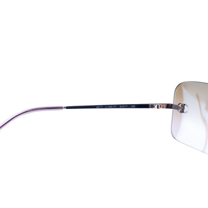 Chanel 4017 CC Logo Rimless Brown & Magenta Gradient Sunglasses