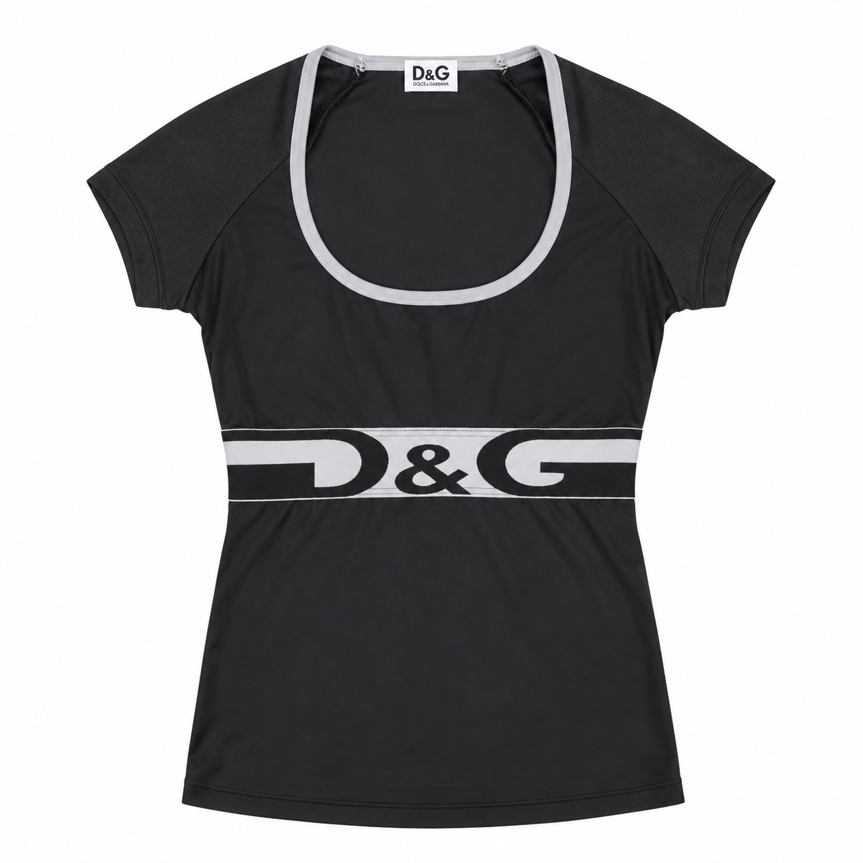 D&G Dolce & Gabbana Black & White Logo Sportswear Two-Piece Set