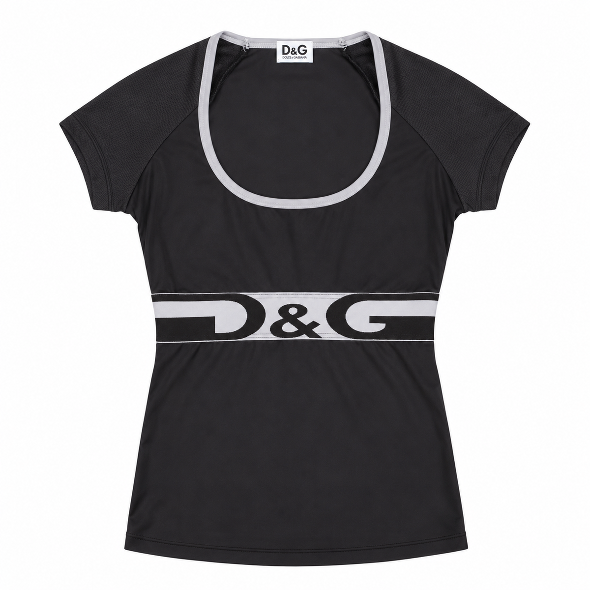 D&G Dolce & Gabbana Black & White Logo Sportswear Two-Piece Set