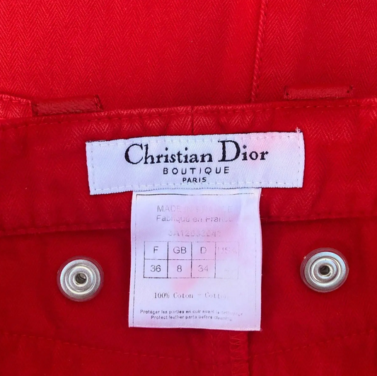 2003 Dior Red Bondage Skirt