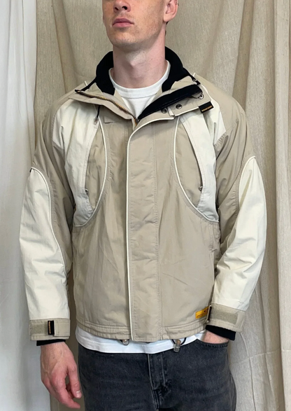 Oakley Vintage Software Beige & Cream Multi-Pocket Technical Ski Jacket with Vest  