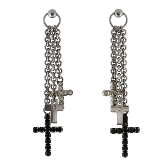 Dolce & Gabbana Crosses Stainless Steel Earrings