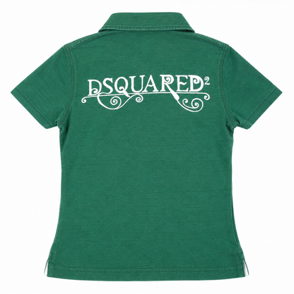 DSQUARED2 Green D2 Logo Short Sleeve Polo Shirt