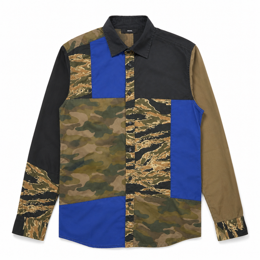 Diesel Patchwork Camo Colorblock Shirt
