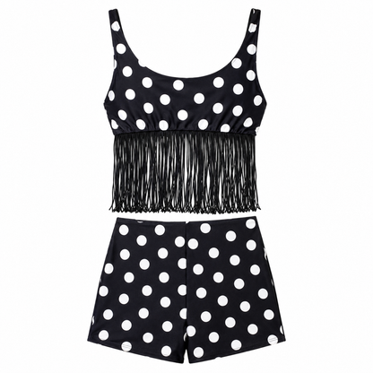 Dolce & Gabbana “Il Mare di” Polka Dot Fringe Two-Piece Set