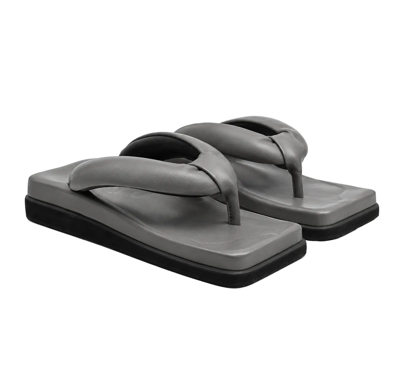 SINOBI Grey Japanese-Inspired Padded Flip-Flop Sandals