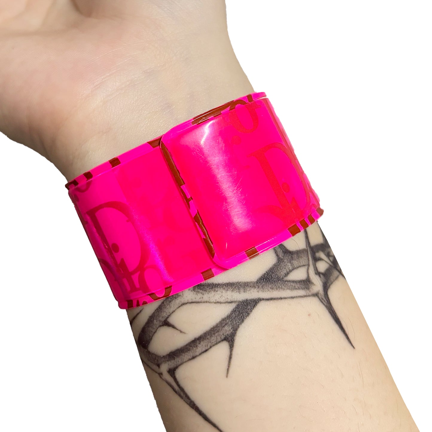 Christian Dior Hot Pink Neon Slap Vintage Bracelet