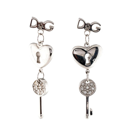Dolce & Gabbana Lock & Key Heart Drop Earrings