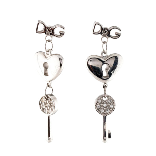 Dolce & Gabbana Lock & Key Heart Drop Earrings