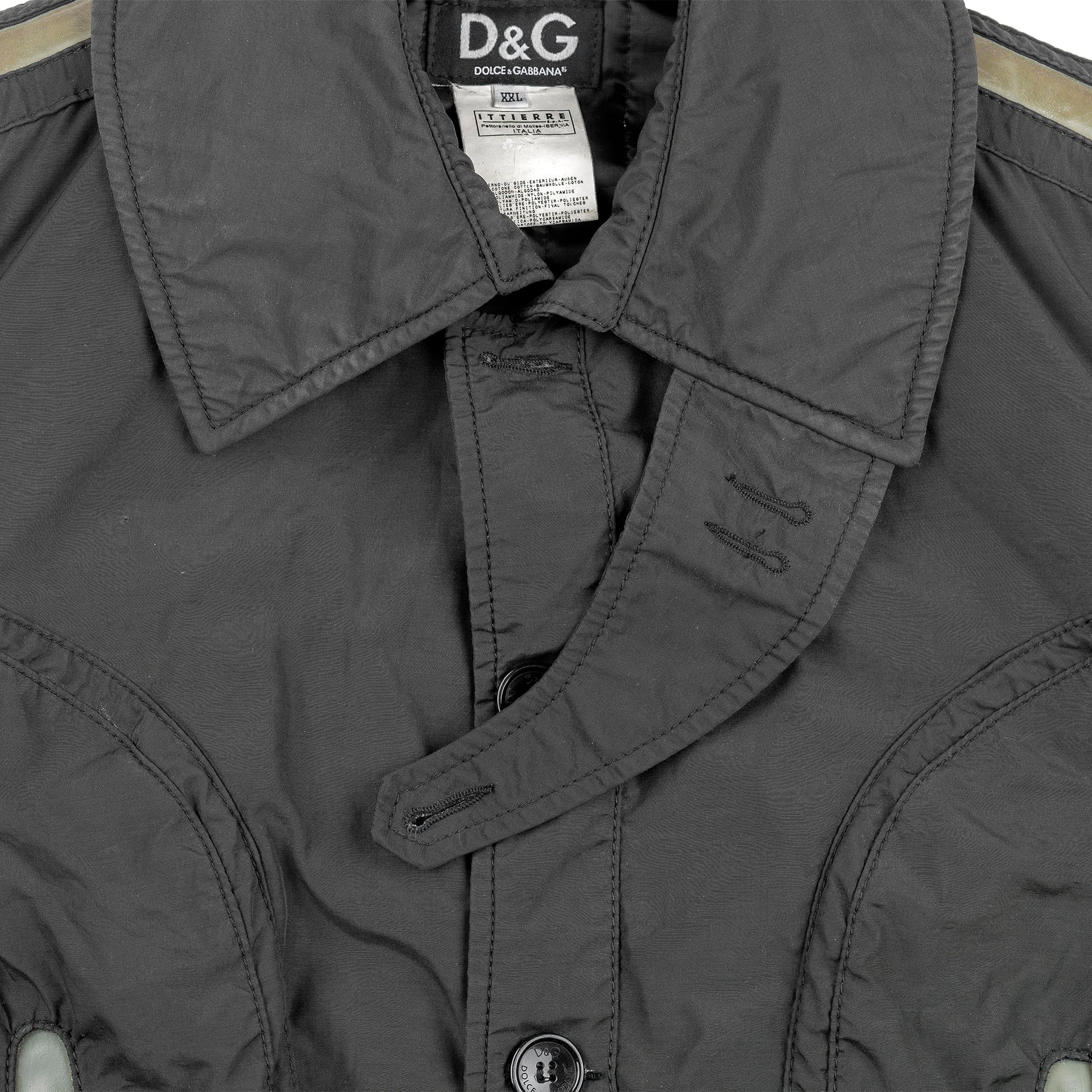 Dolce & Gabbana AW2003 Goggle Military Black Jacket