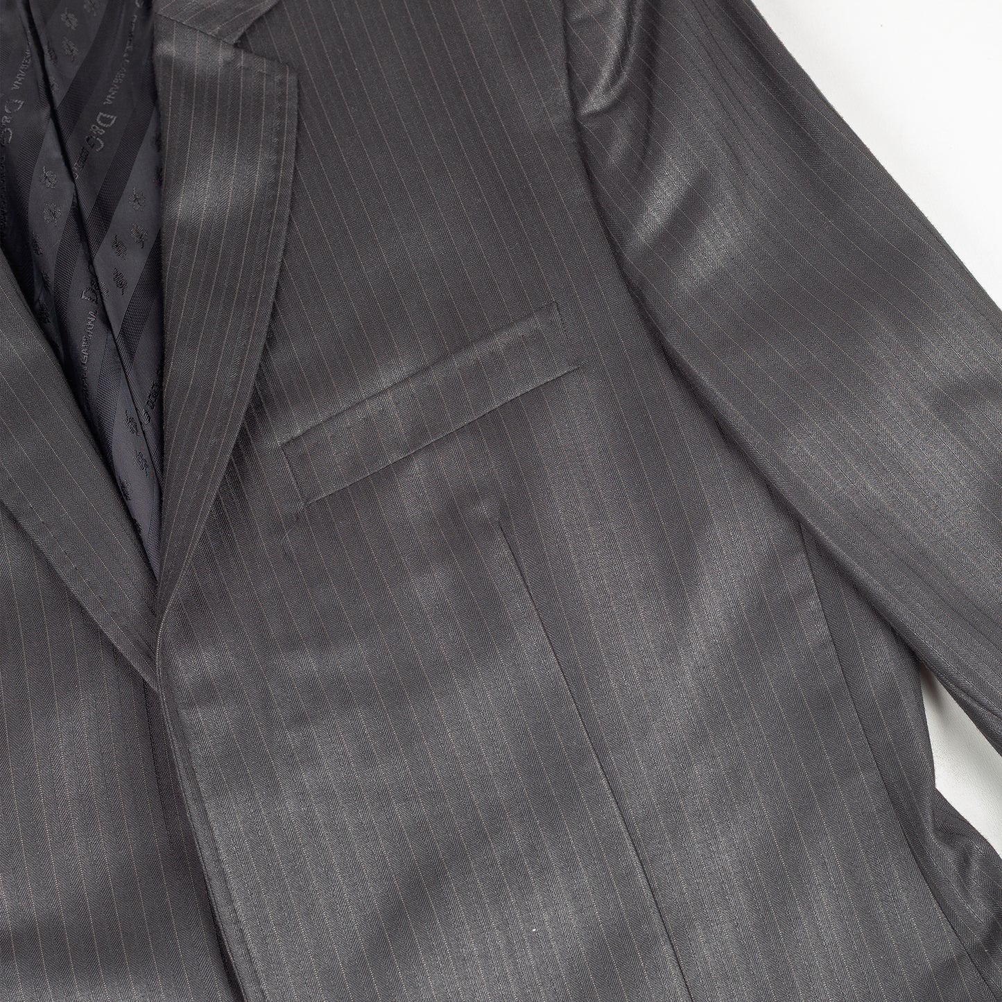 Dolce & Gabbana Men’s Dark Gray Pinstripe Suit Set