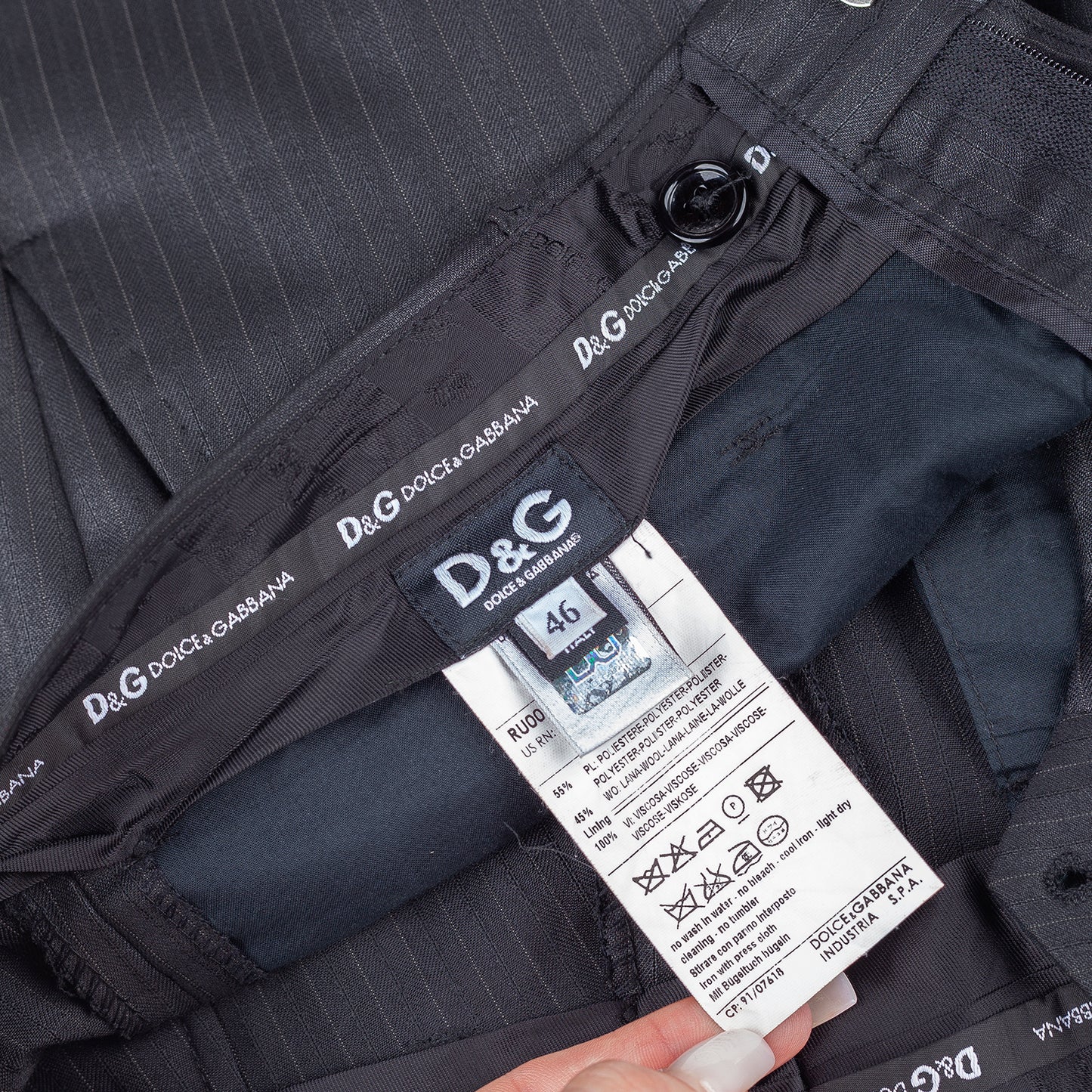 Dolce & Gabbana Men’s Dark Gray Pinstripe Suit Set