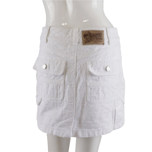 Louis Vuitton LV Vintage White Monogram Mini Cargo Skirt