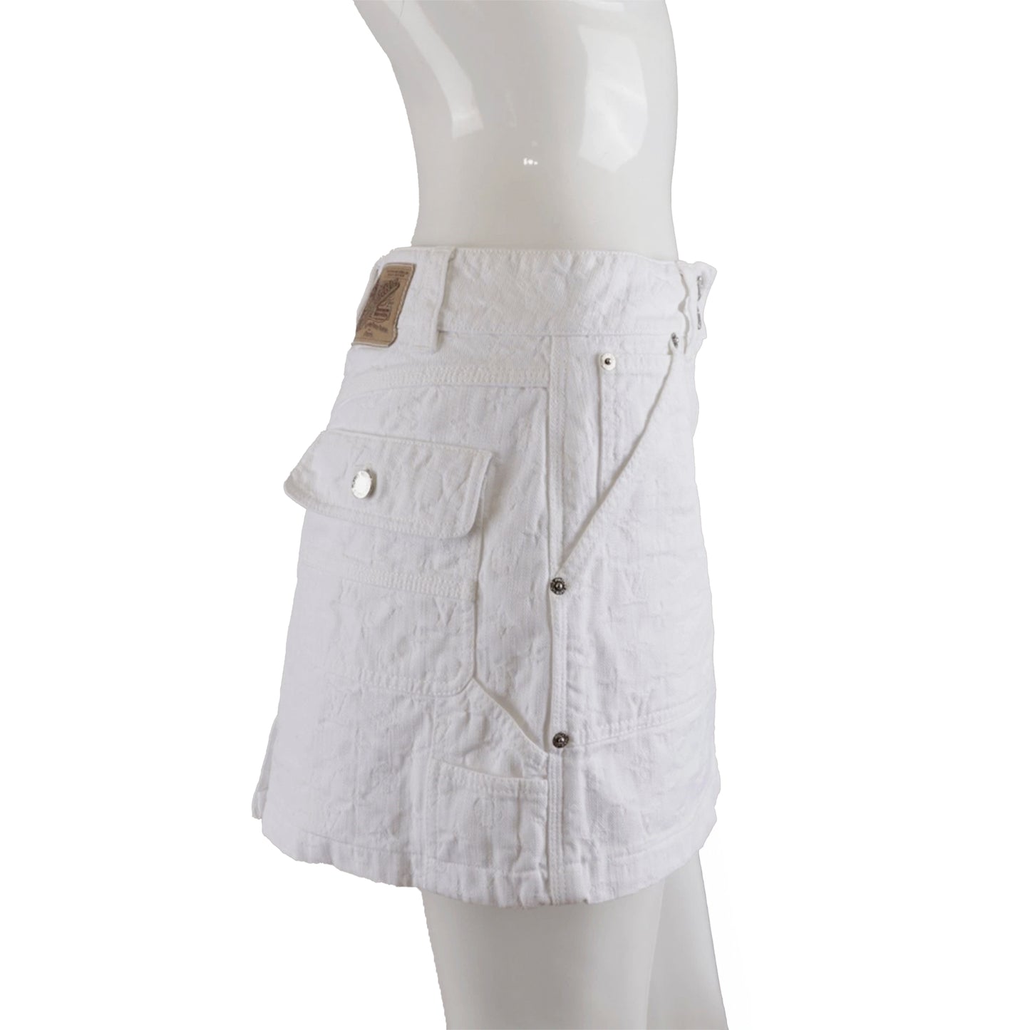 Louis Vuitton LV Vintage White Monogram Mini Cargo Skirt
