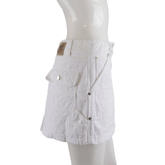 Louis Vuitton LV Vintage White Monogram Mini Cargo Skirt