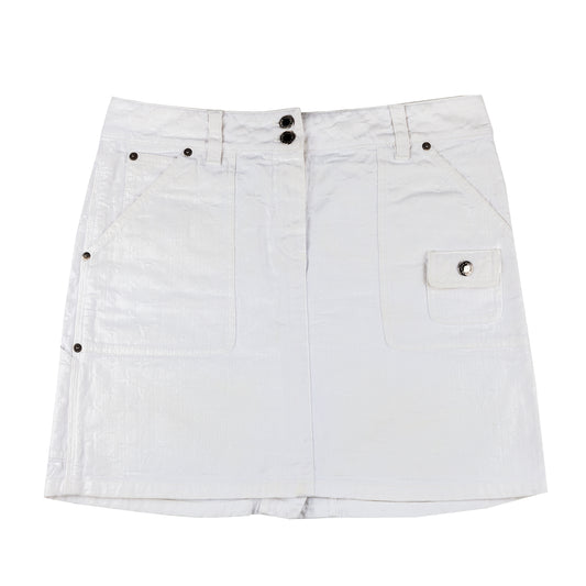 Louis Vuitton LV Vintage White Monogram Mini Cargo Skirt