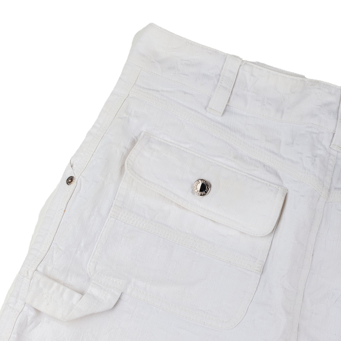 Louis Vuitton LV Vintage White Monogram Mini Cargo Skirt