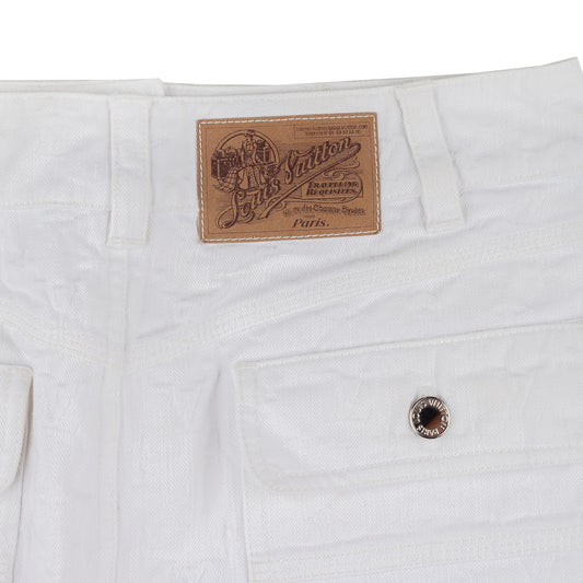 Louis Vuitton LV Vintage White Monogram Mini Cargo Skirt