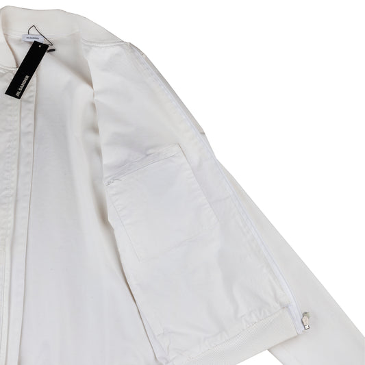 JIL SANDER White Cotton Bomber Jacket