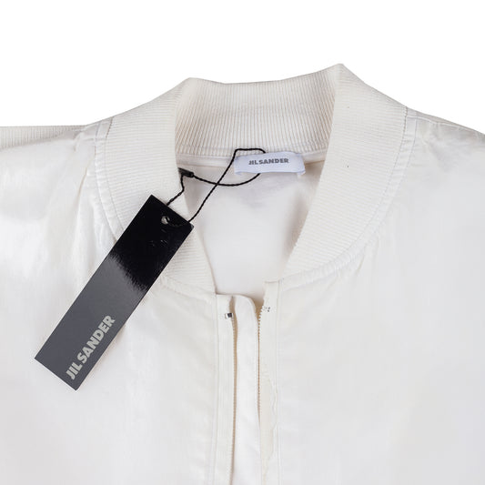 JIL SANDER White Cotton Bomber Jacket