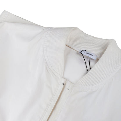 JIL SANDER White Cotton Bomber Jacket  