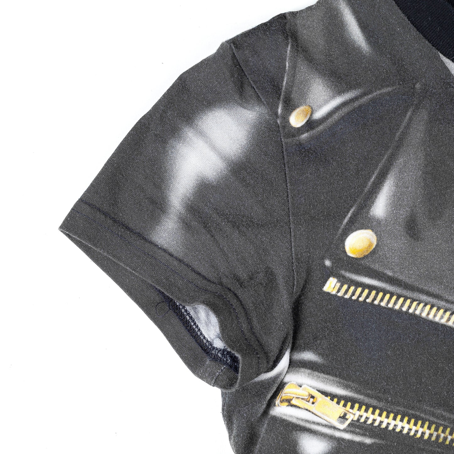 Moschino Couture Black Leather Jacket Print Top