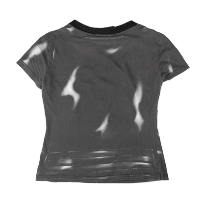 Moschino Couture Black Leather Jacket Print Top  