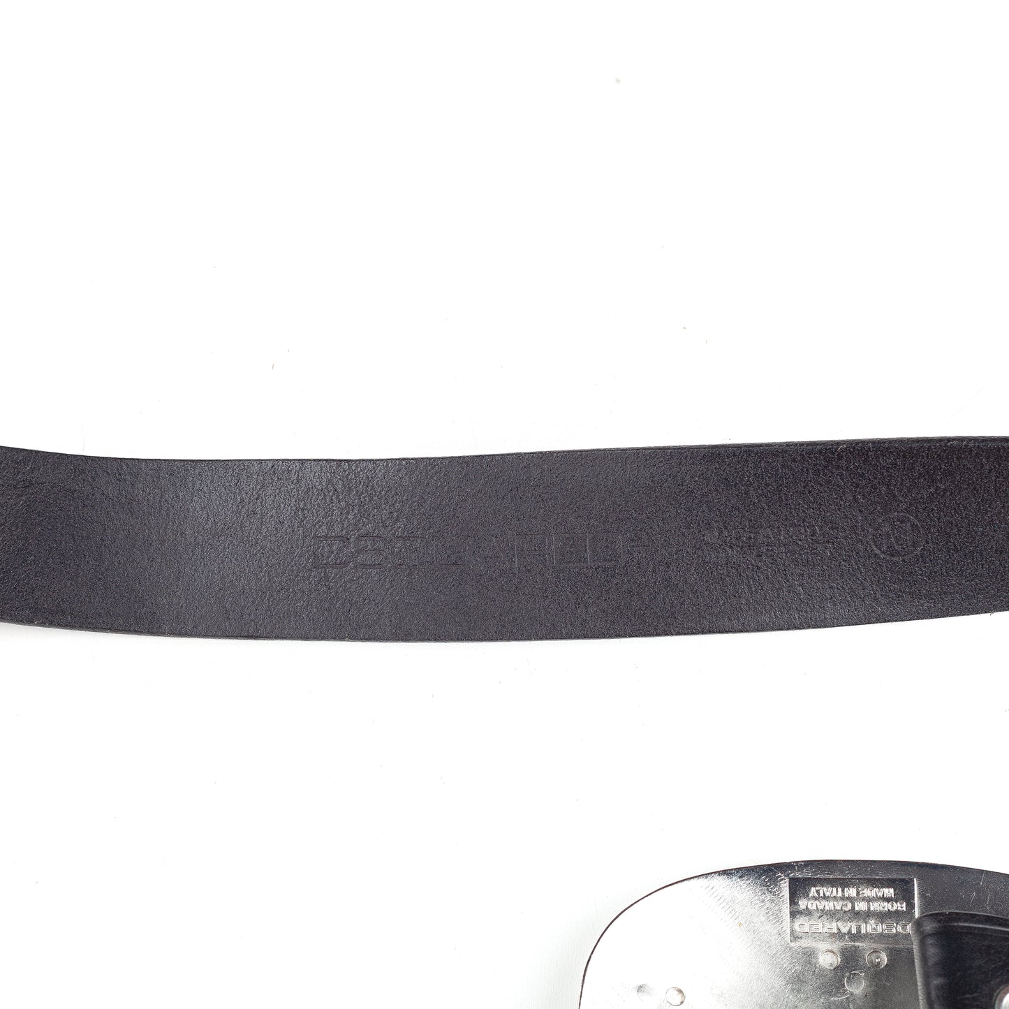 DSQUARED2 Vintage Black Leather Metallic Belt