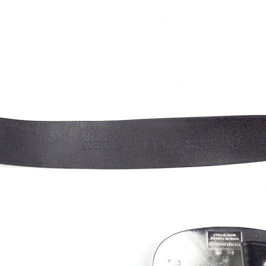 DSQUARED2 Vintage Black Leather Metallic Belt