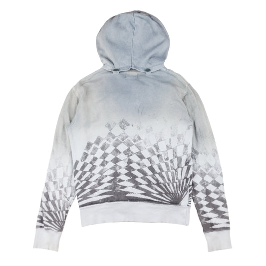 Diesel Zip Up Gray Checkered Hooded Jacket