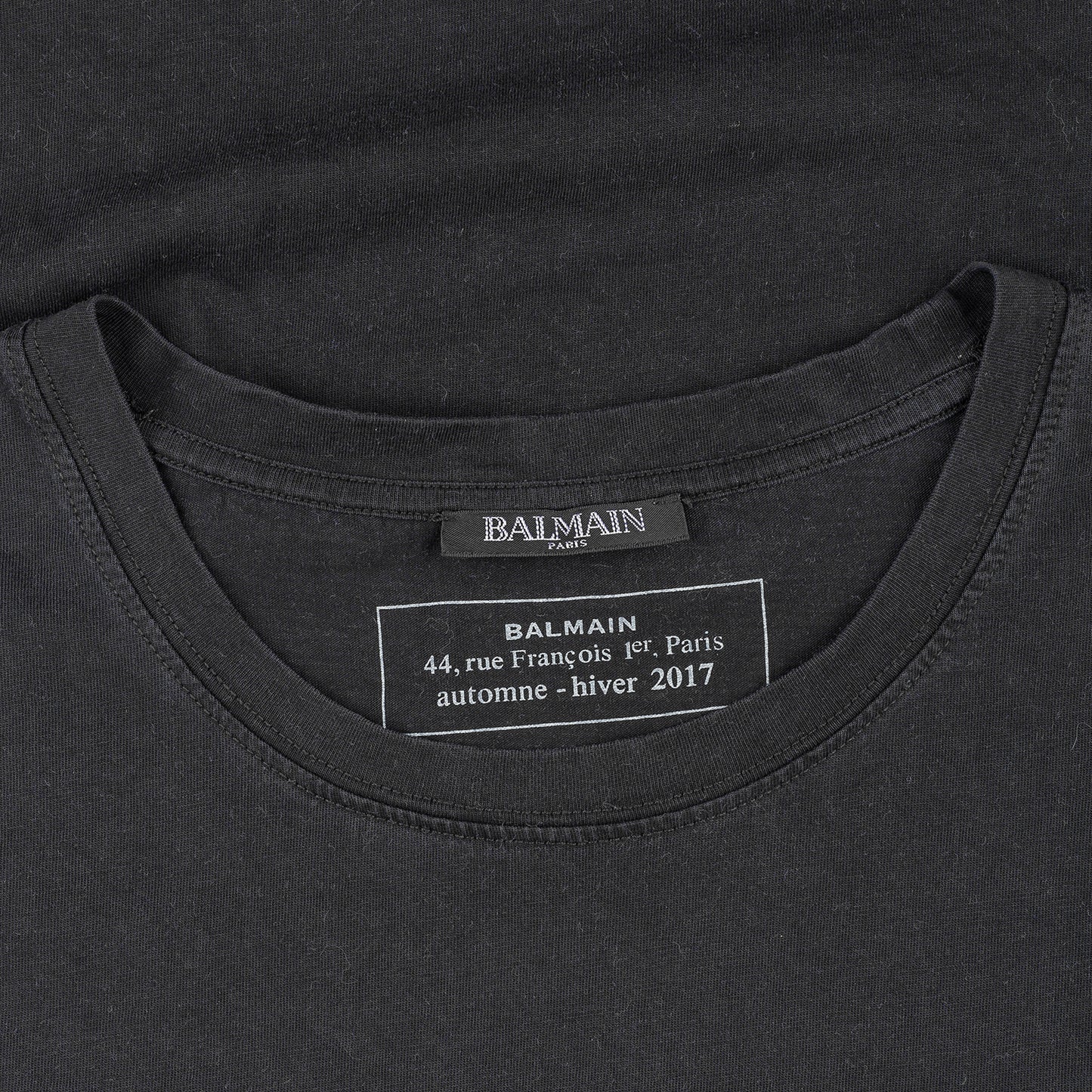 Balmain Paris 2017 AW "BALMAIN LIFE" Black T-Shirt