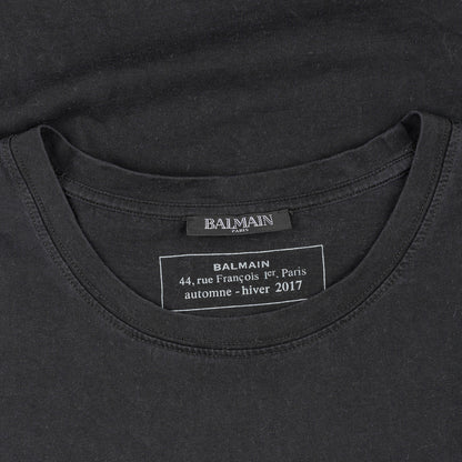 Balmain Paris 2017 AW "BALMAIN LIFE" Black T-Shirt  
