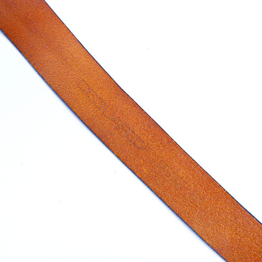 DSQUARED2 Vintage "Lady" Brown Leather Metallic Belt