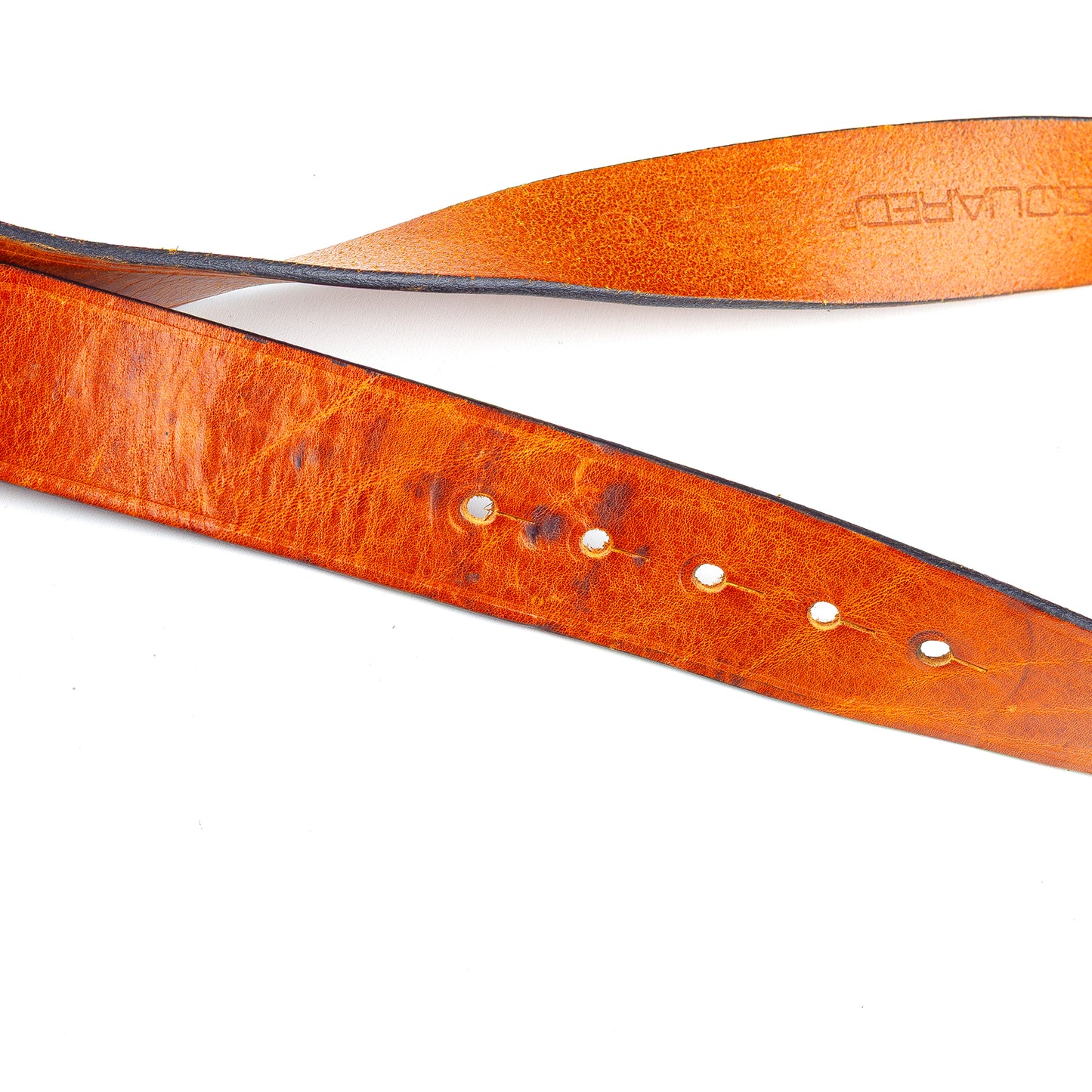 DSQUARED2 Vintage "Lady" Brown Leather Metallic Belt