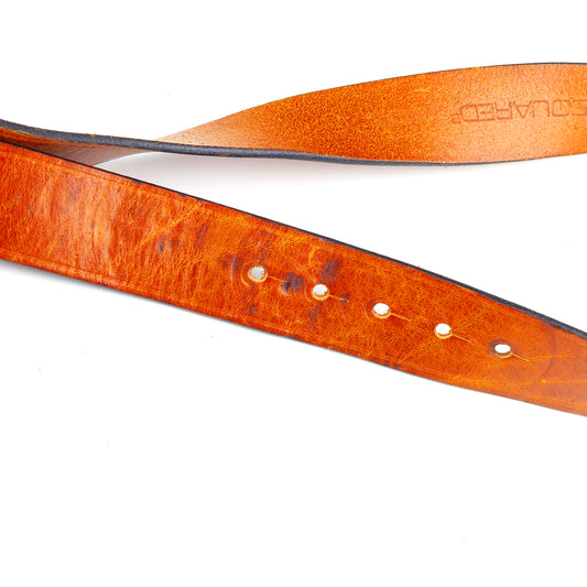 DSQUARED2 Vintage "Lady" Brown Leather Metallic Belt