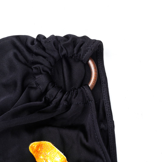 Just Cavalli Vintage One Shoulder Long Sleeve Jewelry Top