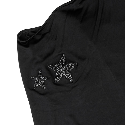 Just Cavalli Vintage One Shoulder Long Sleeve Jewelry Top